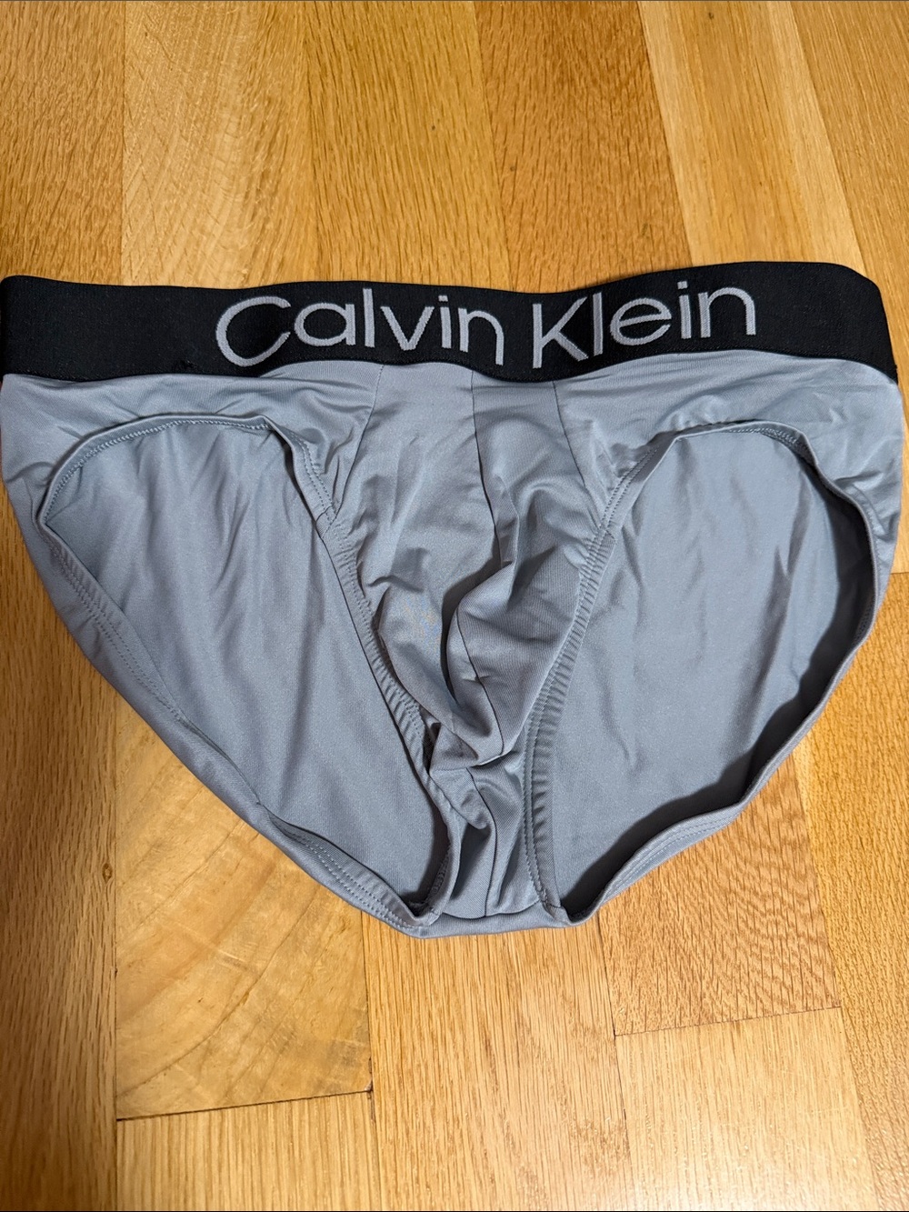 Calvin Klein Light Gray Briefs with Black Logo Waistband